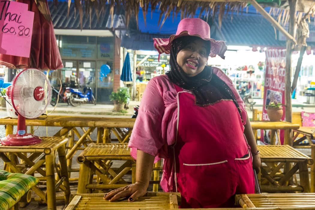 Sukanya, the Mama of the grilled chicken. things to do in koh lanta