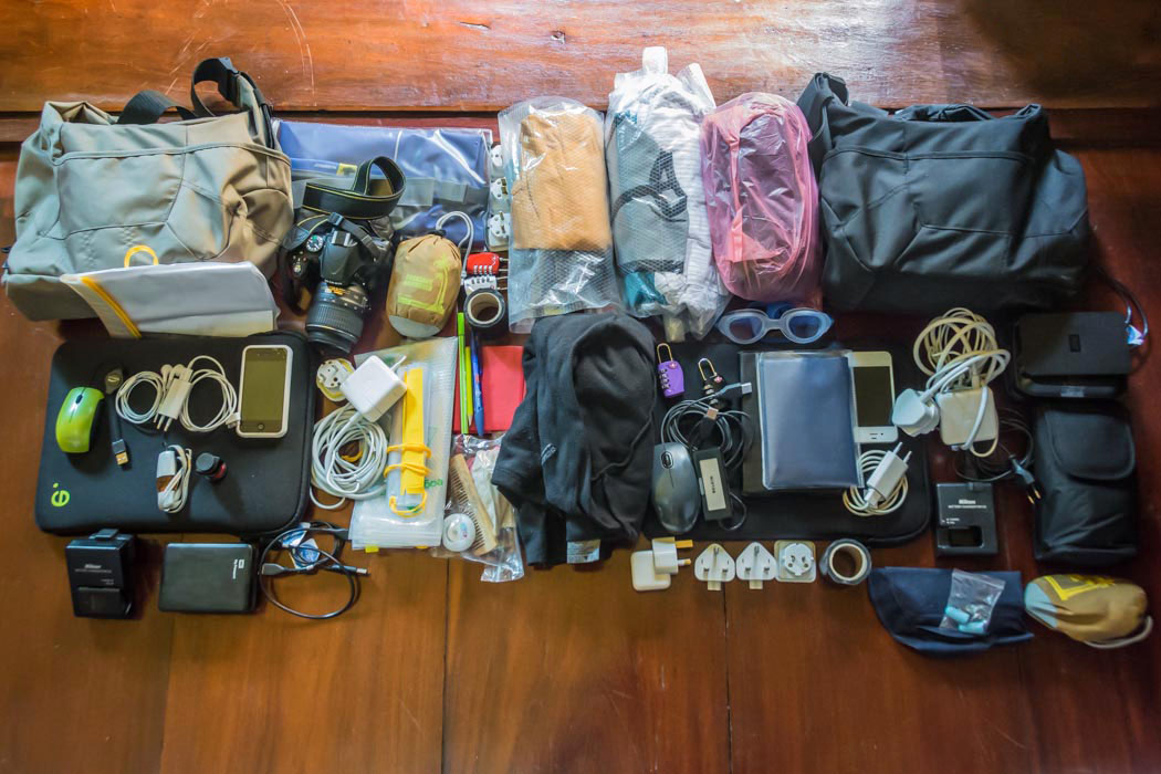 Our travelling staff. Packing list for travelling light.