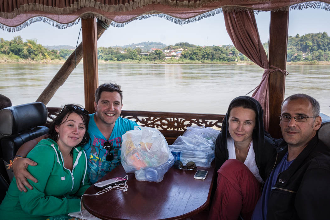 With Carlo & Florence of Next Stop Who Knows. Slow boat to Laos