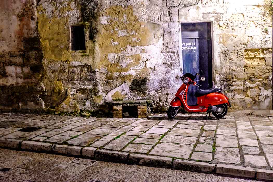 A typical street view of Matera. The Sassi of Matera